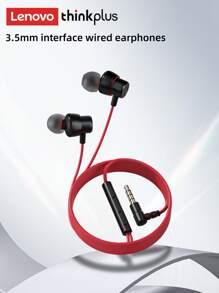 Lenovo TW15 Wired In-Ear Gaming Headphones, 3.5mm/Type-C Interface, 1.2m, Spatial Stereo Audio, Deep Bass, Volume Control, Microphone, Silicone Earbuds, Comfortable, Compatible With Phones, Computers, Gaming Consoles - Black and Red - View 9