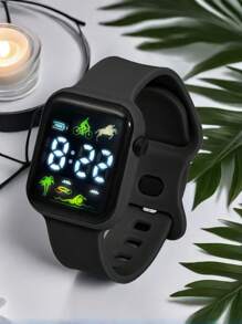 2 件/1 件全新 LED 显示屏数字电子手表自行车游泳骑马椰子树 8 字形扣表带简约时尚度假风格情侣手表情人节节日礼物生日礼物万圣节、圣诞节、情人节、母亲节、节日礼物的最佳选择