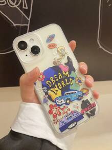 1 Ốp lưng điện thoại toàn thân TPU+PC trong suốt hai màu đen, thiết kế xe hơi cổ điển, chống sốc, tương thích với iPhone 13 14 15 Pro Max 16 16 Pro 16 Pro Max 16 Plus 16E 17 17 Pro 17 Air 17 Pro Max, 11 12 Pro Max, X XR XS Max, 7 8 Plus, 13 Mini, 12 Mini, 11 Pro Max, 14 Pro, 14 Plus, 15 Plus, Ốp lưng mềm họa tiết ô tô dễ thương, thời trang - Trong mờ (chống rơi ở bốn góc) - Xem 24