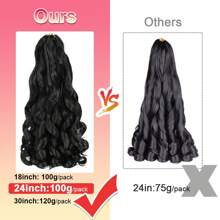 18/24/30 Inch 1 Pack French Curly Fluffy Wavy Elastic Braided Wigs With Curly Ends, Pre-Stretched Yaki Curly Braided Wigs For Women (#4) - Maroon - View 3