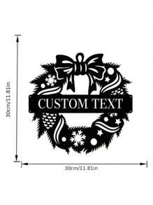 可定制的金属圣诞花环标志个性化圣诞剪影墙面艺术时尚室内装饰门和花园装饰、家居、厨房、餐厅 - 独特的节日礼物创意 - 黑色 - 查看 19