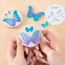 Molde de silicona con diseño de mariposa S para herramientas de decoración, fabricación de llaveros de resina epoxi, manualidades