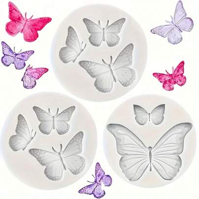 Molde de silicona en forma de mariposa en S, adecuado para herramientas decorativas, fabricación de llaveros de resina epoxi y producción de manualidades