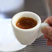 60毫升专业比赛级意式浓缩咖啡杯碟套装，陶瓷厚咖啡杯，卡布奇诺杯 重返校园 - 白色 - 查看 4