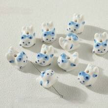 4 件多色可爱猫陶瓷珠，DIY 珠宝材料 - 4pcs - 查看 17