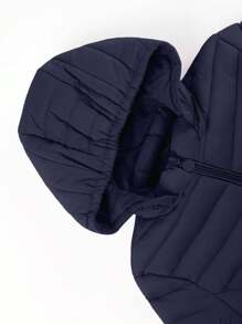 Risissida 女士秋季极简主义连帽斗篷外套 - 无拉链设计，实用口袋 - 藏蓝色 - 查看 9