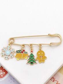 Set de 1/5 broches navideños - Árbol de Navidad, Muñeco de nieve, Copo de nieve, Calcetín y patrones de Renos - Pines de metal de aleación, adecuados para ropa y mochilas - Regalo perfecto para las fiestas