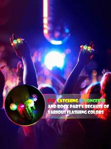 5/10 piezas Anillos de gel suave con LED, anillos luminosos con forma de fresa, excelentes para fiestas, cumpleaños, San Valentín, Año Nuevo, carnaval, decoración del hogar, juguetes, luces LED intermitentes, artículos luminosos. Adecuado para bodas, discotecas, bares, conciertos, regalos creativos para hombres, festivales, San Valentín, festivales de música, fiestas de club (Nota: surtido aleatorio) - Multicolor - Ver 3