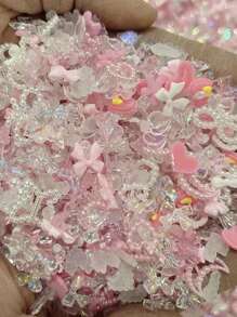 50 件混合风格美甲饰品，美甲装饰配件，美甲用品，女士和女孩适用（随机）指甲美甲宝石 - 彩色 - 查看 1