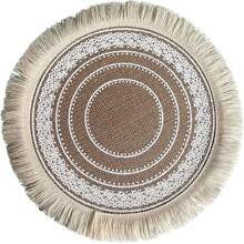 1/4/6/8/10 Stück runde weiße gefranste hitzebeständige Matte, Küchen- und Esszimmertisch Platzset Dekoration