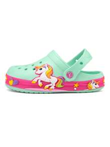 Sandalias chanclas luz LED de verano niña comodos para deporte y playa diseño unicornio - verde menta - View 5