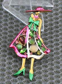 New Elegant Girls' Brooch, Luxury Women's Wrist Corsage Pin, Colorful Crystal Dress Brooch For Girls - Pin 1 - View 6