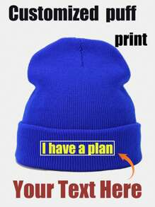 [Personalizzato] 1 pezzo Berretto unisex personalizzato con testo, nome o logo, berretto lavorato a maglia con bordo arrotolato, adatto per uso quotidiano e può essere regalato ad amici, familiari e amanti. Colorato, carino, adorabile, divertente, kawaii, stile Y2K, elegante, unisex, casual, personalizzato, unico, regali ideali per lui, regali ideali per lei, lei, ragazzo, ragazza, famiglia, amici