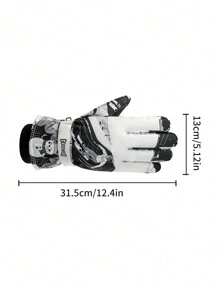 GOUNOD 1 PARA Wzorzyste Termiczne Grube Wiatroszczelne Rękawice Narciarskie Śnieg Najcieplejsze Rękawice Rowerowe Snowboard Zimna Pogoda Do Ekranu Dotykowego Palca, Ogrzewacze Dłoni, Rękawice Zimowe, Rękawice Śnieżne