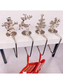 Christmas Stocking Holders For Fireplace Mantel - Metal Decorative Hooks For Holiday Socks And Gifts - Elegant Festive Decor - Multicolor - View 4