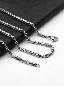 1pc 2mm Minimalist Stainless Steel Necklace, Unisex DIY Accessory Suitable For Any Occasion