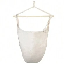 Distinctive Cotton Canvas Hanging Rope Chair With Pillows Beige Hanging Chair, Household Outdoor Hanging, Cotton Rope Cradle, Outdoor Hanging Basket, Yard Swing, Small Hammock
