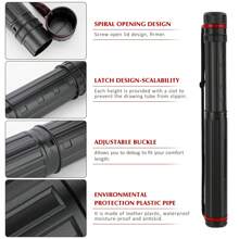DEWEL Adjustable Telescopic Artist Drawing Tube 45-75 Cm Waterproof Telescoping Adjustable Teletube Expandable With Carrying Strap, For Drawing, Blueprints, Maps, Flip Chart - Black - View 6