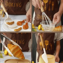 12件套,木柄硅胶厨具套装,厨房烘焙烹饪工具套装耐高温不粘锅专用厨具,厨房用品烘焙用品 - 彩色 - 查看 8