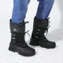 Men's Waterproof Hiking Winter Boots Insulated, Fur Liner, Lightweight Outdoor Tall Boots - Black - View 2