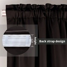 1 rèm cản sáng cách âm, nhiều kích cỡ tùy chọn, thiết kế dây kéo, cách nhiệt, bảo vệ sự riêng tư, thích hợp cho phòng ngủ, phòng khách, phòng học, phong cách tối giản hiện đại - Nâu 9V - Xem 6