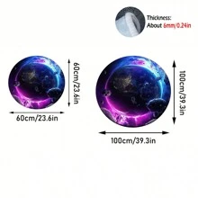 1 pieza Alfombra con gráfico de meteoro del espacio profundo, alfombrilla redonda para silla de ordenador con diseño de dibujos animados graciosos, alfombra con relieve de terciopelo grueso, alfombra decorativa mullida y antideslizante adecuada para la sala de estar, dormitorio, cocina, baño, lavandería, pasillo, entrada, sala de juegos, decoración de la habitación de los niños, decoración del hogar