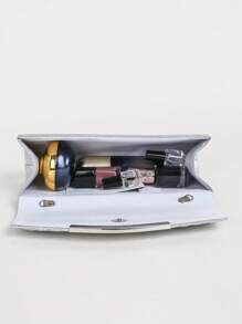 Women's Evening Clutch Bag, Shiny Envelope-Style Handbag With Detachable Chain Strap, Suitable For Weddings And Parties - Silver - View 6