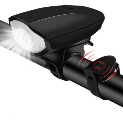Lanterna Farol Com Buzina Para Bike Bicicleta Recarregável Usb Speaker 250 Lumens Bicycle 140db