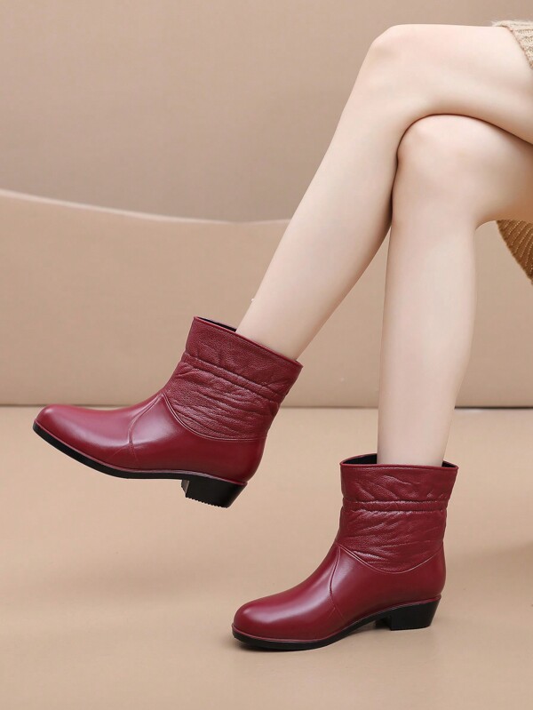 Damen Premium Regenstiefel, wasserdichte Arbeitsschuhe, Gummisohle für Küche/Auto Waschen rutschfest, weich und langanhaltend aus Leder