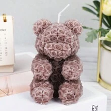 1pc Rose & Bear Shaped Artisanal Scented Candle, With Slight Color Variance Gifts Birthday Graduation - Multicolor - View 7