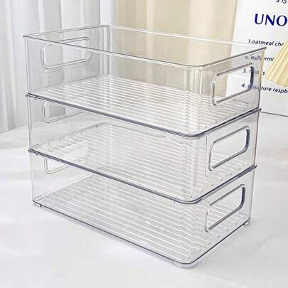 1件/3件 桌面化妆品面膜收纳盒 亚克力透明盒 适用于化妆品文具文件收纳 宿舍物品整理盒 抽屉隔断 居家宿舍日用品防晒旅行清凉