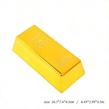 1pc Realistic Gold Brick Prop - Shiny Golden Brick For Stage, Pirate Costume, Event Decor, Party Supplies, Birthday Gift, Gift, Christmas Gift, Holiday Gift, Presents - Multicolor - View 5