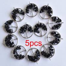 5pcs/set Creative Tree Detail Round DIY Pendant For Women For DIY Jewelry Making - Multicolor - View 6