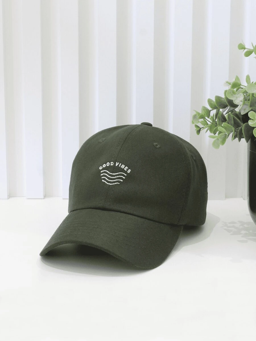 MOOND Unisex Men Women Embroidery Adjustable Minimalist Dadhat Baseball Cap - xanh quân đội - Xem 1