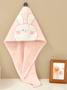 2 件装毛绒卡通刺绣速干毛巾头巾，柔软吸水发巾，免吹干发帽，2024 年新款毛巾和浴帽 - 彩色 - 查看 10