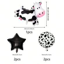 2 个牛形聚酯铝箔气球，农场动物主题派对装饰，圣诞节 - 彩色 - 查看 8