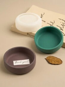 1 件装硅胶模具圆形碗形用于制作蜡烛罐、水泥花园植物种植花盆混凝土模具、家居装饰 - round bowl mold - 查看 7