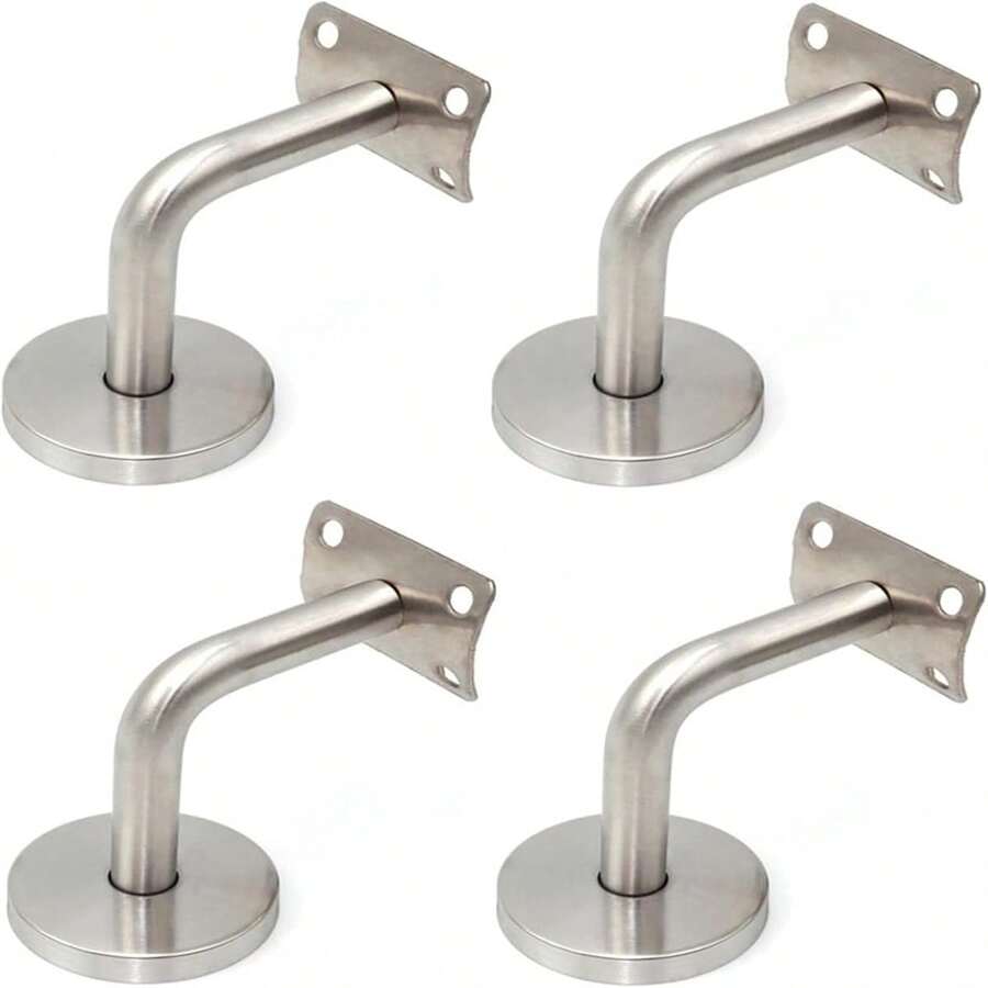Leliafleury 4 Soportes De Pared De Acero Inoxidable Para Azulejos De Cerámica, Ganchos Planos En J, Soportes Negros Para Colgar Cuadros Para El Hogar