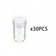 30pcs Clear Round Bottle Organizer, Rhinestone Mosaic Art Mini Container Storage Bottle, DIY Beaded Jewelry Nail Art Diamond Painting Crafts Storage Jar, Multifunctional Portable Travel Bottle
