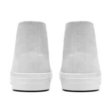 Womens High Top Canvas Sneakers Lace Up Canvas Shoes Walking Shoes Classic Casual Tennis Shoes Womens Fashion Sneakers( White, Colorful) - trắng - Xem 4