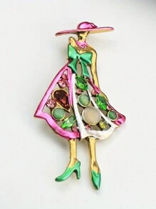 New Elegant Girls' Brooch, Luxury Women's Wrist Corsage Pin, Colorful Crystal Dress Brooch For Girls - Pin 1 - View 7