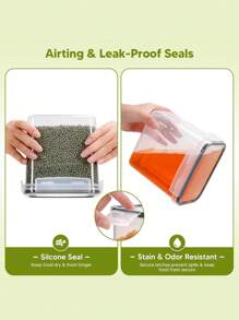 24pcs Airtight Food Storage Containers With Labels And Markers, Capacity For Cereal, Pasta, Flour, Sugar - Dishwasher  - Perfect For Back To School, College, And Kitchen Organization. - Đen và trắng - Xem 7