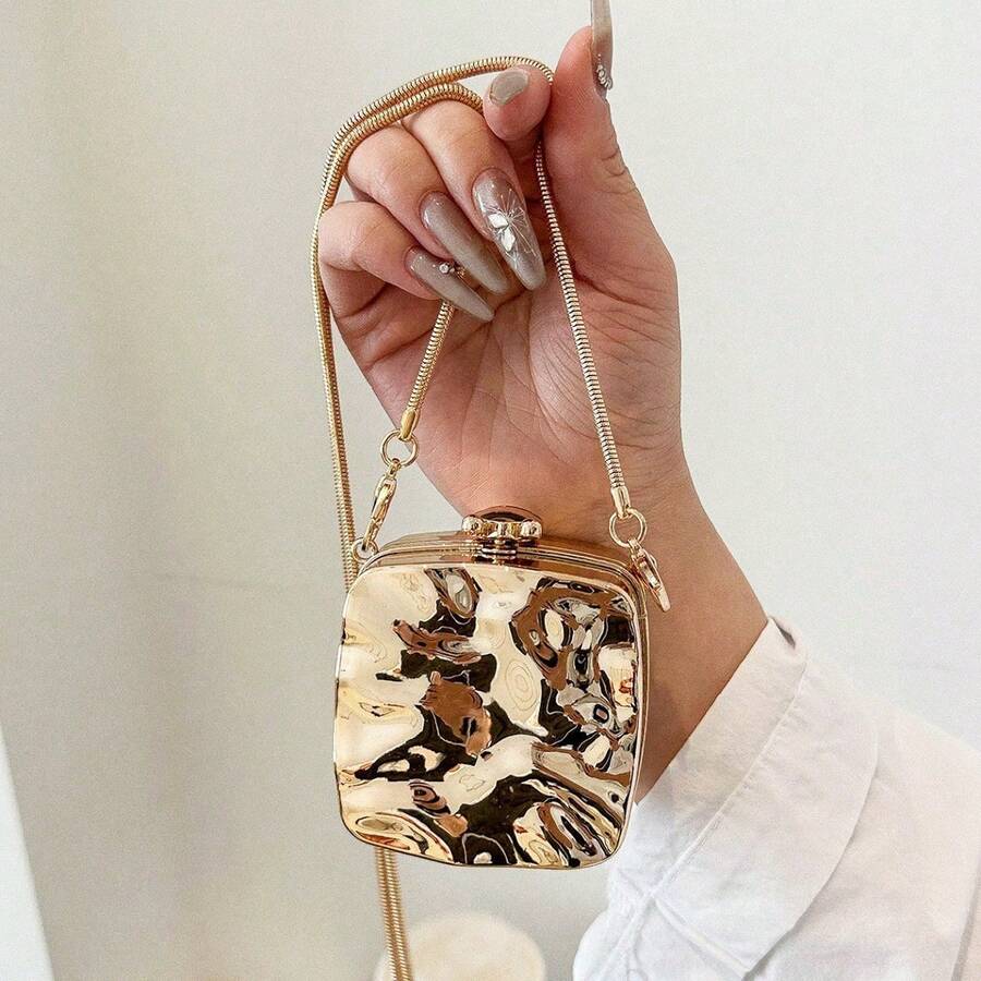 Acrylic Mirror Party Bag, Fashion Water Ripple Women Shoulder Bag - Vàng - Xem 1