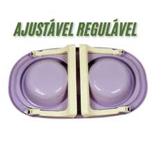 Double Adjustable Elevated Feeder And Waterer For Dogs And Cats - Blåröd - Visa 6