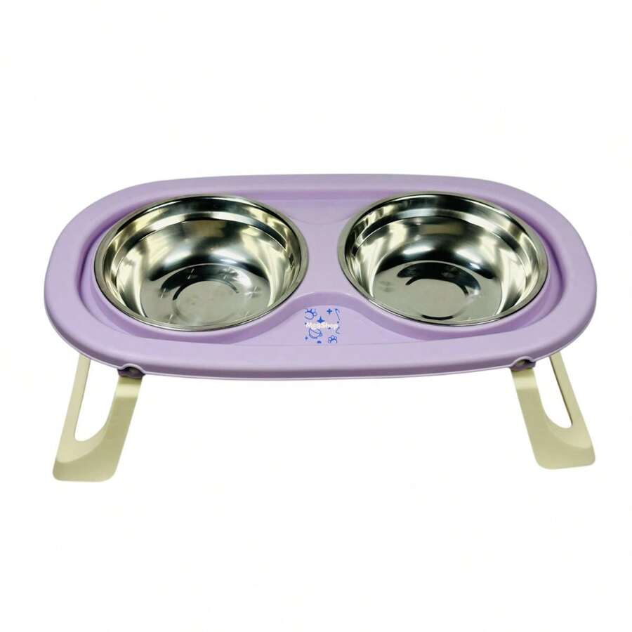 Double Adjustable Elevated Feeder And Waterer For Dogs And Cats - Blåröd - Visa 1