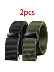 Set de 3 Cinturones de nilón Nuevos Cinturones militares y tácticos de hombre para uso al aire libre, entrenamiento pesado y caza