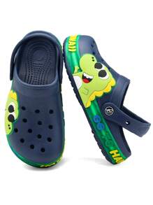 Summer LED Light Flip Flops Sandals For Boys, Comfortable For Sports And Beach, Dinosaur Design - 藏蓝色 - 查看 2