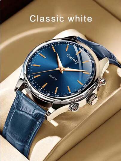 GAIETY 1pc Classic Roman Numeral Men Horloge Stylish Quartz Timepiece Durable PU Leather Elegante Com Tafel