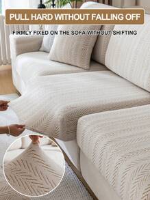 1 pălărie de canapea Shake Fleece cu model oase de pește cu set universal elastic all inclusive, pernă de canapea anti zgârieturi și anti-alunecare, prosop universal pentru toate anotimpurile