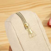 1 Pc Corduroy Beauty Storage Bag - Corduroy Portable Clutch Large Capacity Cosmetic Bag Travel Storage Bag Women's Cosmetic Bag Lightweight And Simple Large Capacity Zipper Portable Washing Bag - Multifunctional Storage Bag Solid Color Hand Washable Casual Simple Daily Storage Clutch Fashion Cosmetic Bag Suitable For Storing Cosmetics, Daily Necessities, Mobile Phones, Headphones And Other Daily Necessities Travel Bag Essential - Multicolor - View 6